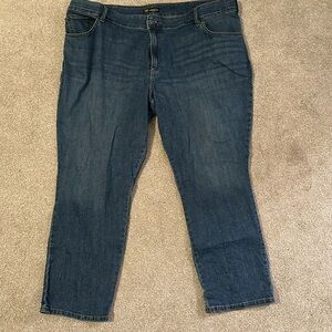 Lee Mid-Rise Straight Leg Jeans, size 24W petite, good used condition